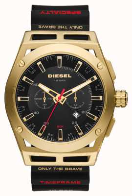 Diesel Tijdschema chronograaf zwart en goudkleurig horloge DZ4546