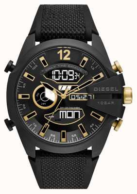 Diesel Mega chief dual-display goud en zwart getint horloge DZ4552