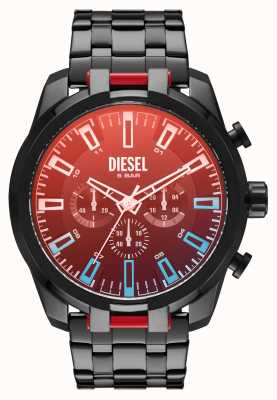 Diesel Heren chronograaf zwart verguld stalen horloge DZ4589