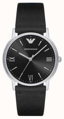 Emporio Armani Heren | zwarte wijzerplaat | zwarte leren band AR11013