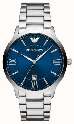 Emporio Armani Heren | blauwe wijzerplaat | roestvrijstalen armband AR11227