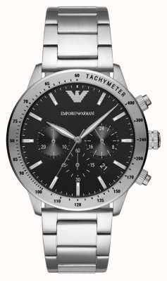 Emporio Armani Heren | zwarte chronograaf wijzerplaat | roestvrijstalen armband AR11241