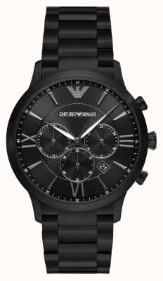 Emporio Armani Heren | zwarte chronograaf wijzerplaat | zwarte roestvrijstalen armband AR11349