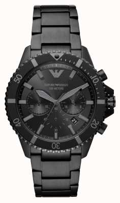 Emporio Armani Heren | zwarte chronograaf wijzerplaat | zwarte roestvrijstalen armband AR11363