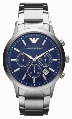 Emporio Armani Heren | blauwe chronograaf wijzerplaat | roestvrijstalen armband AR2448