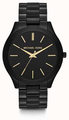 Michael Kors Slank runway zwart monochroom roestvrij stalen horloge MK3221