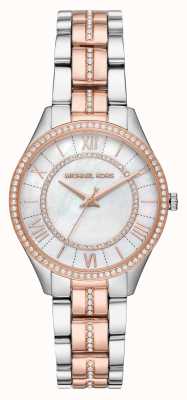 Michael Kors Lauryn tweekleurig horloge met kristallen set voor dames MK3979