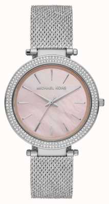 Michael Kors Darci kristal gezet roze parelmoer wijzerplaat horloge MK4518