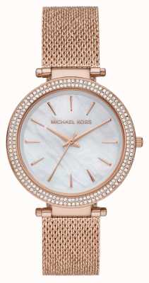 Michael Kors Dames darci parelmoer wijzerplaat kristal set horloge MK4519