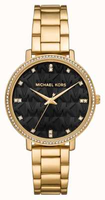 Michael Kors Pyper zwart horloge met wijzerplaat met patroon MK4593