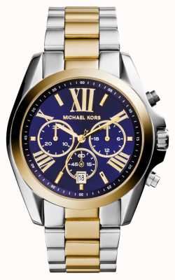 Michael Kors Bradshaw tweekleurig horloge met blauwe wijzerplaat MK5976