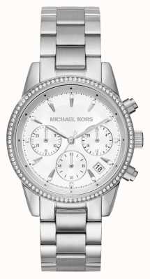 Michael Kors Dames Ritz roestvrijstalen horloge met kristallen set MK6428