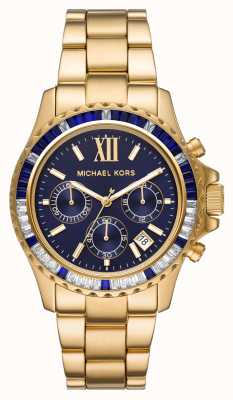 Michael Kors Everest horloge met witte en blauwe kristallen bezel MK6971