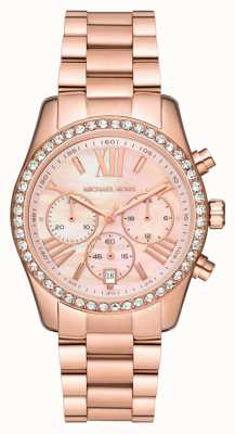 Michael Kors Lexington dames roségoudkleurig stalen horloge MK7242