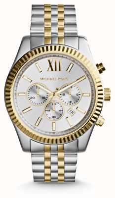 Michael Kors Tweekleurig herenhorloge van 44 mm met chronograaf MK8344