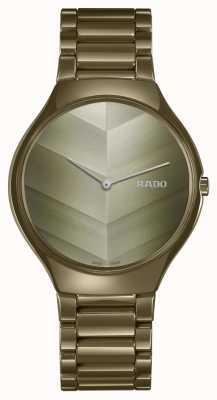 RADO Echt thinline olijfgroen quartz horloge R27121302