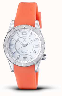 Elliot Brown Bloxworth hali witte wijzerplaat / neon koraalrubber 929-201-R47
