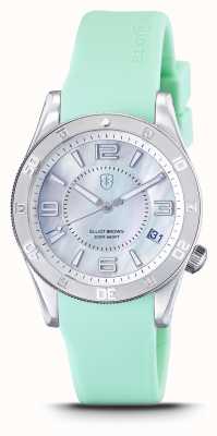 Elliot Brown Bloxworth hali parelmoer wijzerplaat / mintgroen rubber 929-203-R46