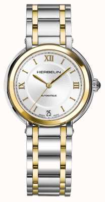 Herbelin Galet tweekleurig automatisch horloge zilveren sunray wijzerplaat 1630BT28