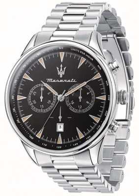 Maserati Traditioneel heren | zwarte chronograaf wijzerplaat | roestvrijstalen armband R8873646004