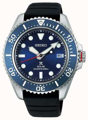 Seiko Prospex heren 42,8 mm zonne-saffier | blauwe wijzerplaat | zwarte siliconen band SNE593P1