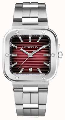 Herbelin Cap camarat rode gradiënt rechthoekige wijzerplaat horloge 12246B18