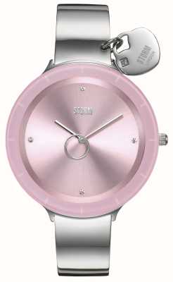 STORM Liana roze roestvrijstalen horloge met hartvormige bedel 47514/PK