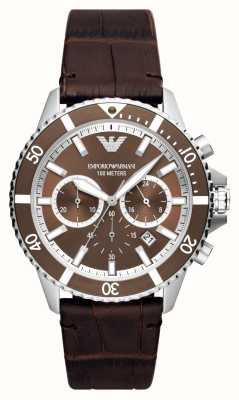 Emporio Armani Bruin chronograaf horloge met bruine wijzerplaat voor heren AR11486