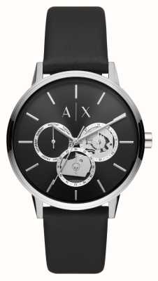 Armani Exchange Heren | zwarte wijzerplaat | horloge met zwarte leren band AX2745