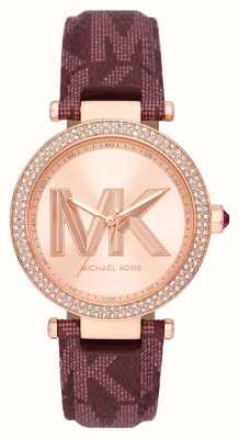 Michael Kors Parker roségoudkleurig horloge met kristallen set MK2974