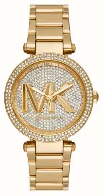 Michael Kors Parker goudkleurige kristallen wijzerplaat en bezel MK7283