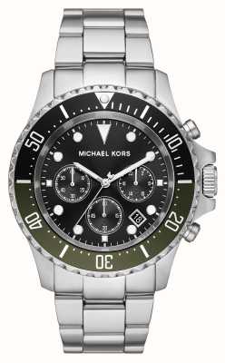 Michael Kors Everest zwarte chronograaf wijzerplaat roestvrij stalen armband MK8976