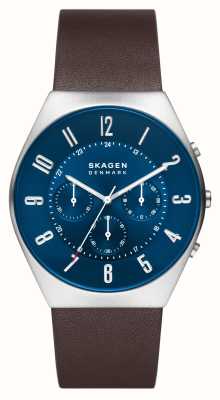 Skagen Heren grenen chronograaf horloge met blauwe wijzerplaat SKW6842