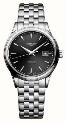LONGINES Vlaggenschip 30 mm automatische roestvrijstalen zwarte wijzerplaat L43744596