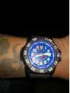 Customer picture of Luminox Navy seal 3500 blauwe wijzerplaat pu zwarte herenband XS.3503.F