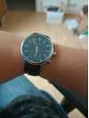 Customer picture of Kronaby Sekel hybride smartwatch (41 mm) blauwe wijzerplaat / zwarte Italiaanse lederen band S3758/1